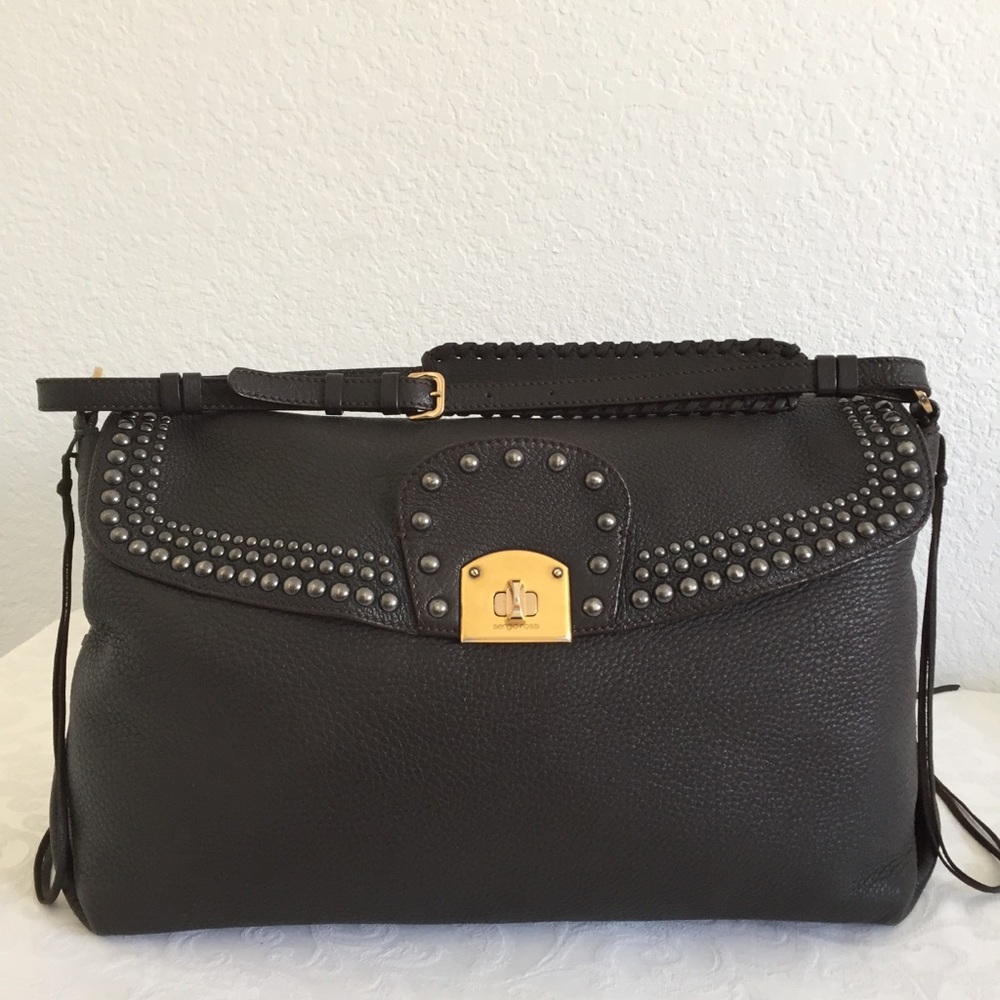 sergio rossi studded flap bag